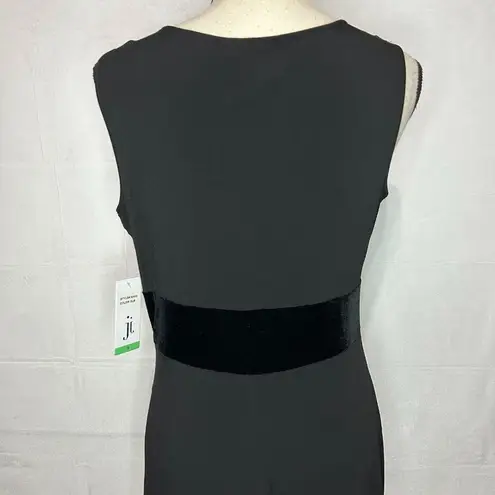 Julia Jordan  Sleeveless Black Silver Sequin Velvet Waist Tiered Dress Sz 8 NWT