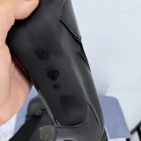 Charles by Charles David Charles David Black Leather Stretch Knee High Stiletto Heel Boots 8.5M Point Toe