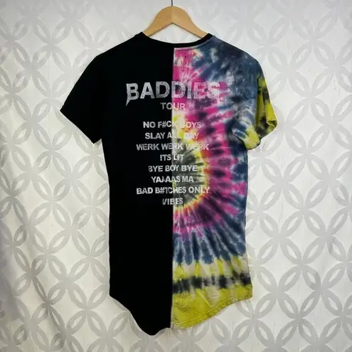 Civil Regime Baddies Tour Tie Dye Black Slay Bye Boy Werk Tee Mini Dress SIze S