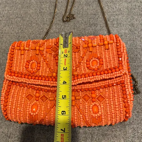 Antik Kraft Beaded Geometric Crossbody Clutch Orange Crossbody Bag purse