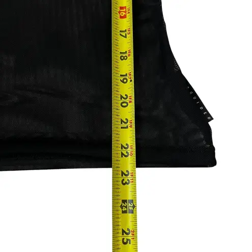 Missguided Black Stretch Mesh See Through Shirt Women Top Size Large | 62-34