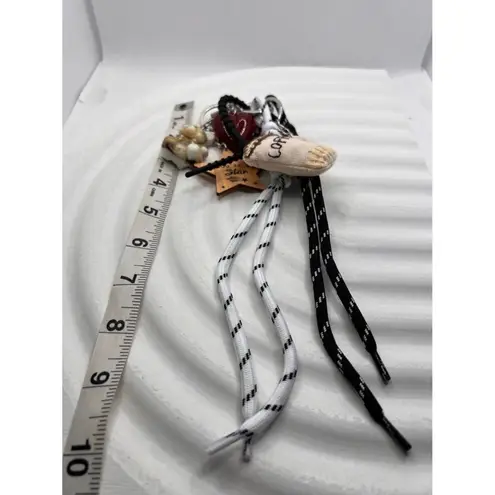 Cute Coffee Cup & Bear Keychain Set with Heart Charm and Ropes – Aesthetic Bag