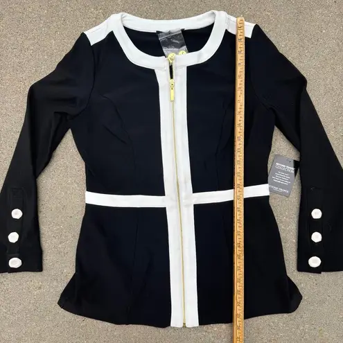 Boston Proper Beyond Travel Color Block PaneledBlack White Jacket NWT SMALL