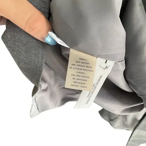 Ann Taylor Women's Gray Blazer Size 0 Single-Breasted One-Button Jacket