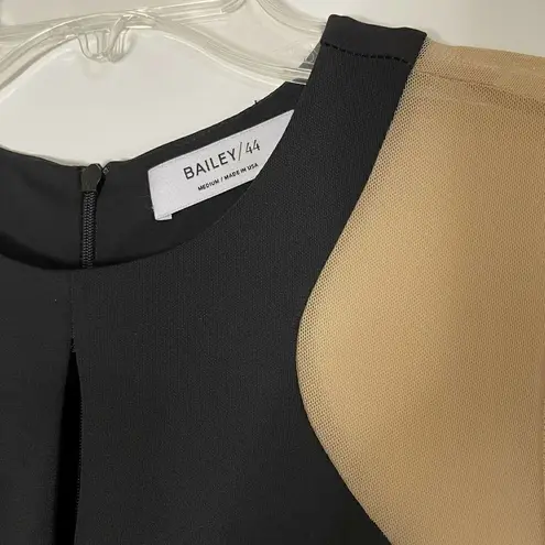 BAILEY 44 black bodycon sleeveless mesh keyhole cocktail mini dress size medium
