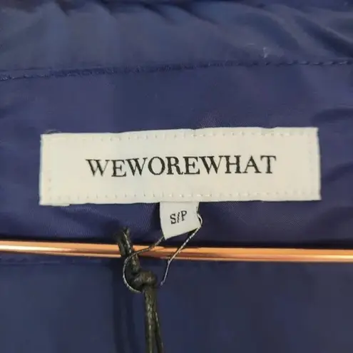 We Wore What NWT Long Sleeve Zip Off Sleeve Puffer Jacket Vest Zip Up Navy Blue S