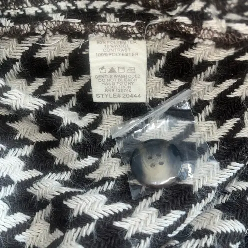 Mystree Women's Houndstooth Wool blend Preppy Classic Trench Coat Size Medium