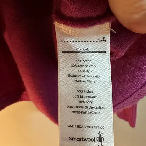 Smartwool Purple V-Neck Long Sleeve Knit Sweater S