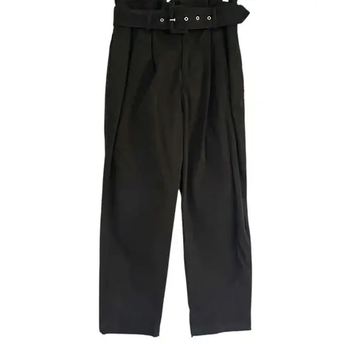 Scotch & Soda Black High Rise Peached Cotton Paper Bag Pants Size XS 140.00