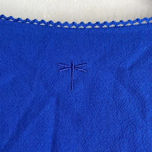 tyler boe Holly Embroidered Skimmer Mini Dress Military Blue Size M