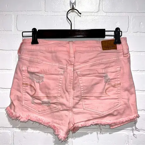 American Eagle  Outfitters Pink Distressed Denim Shorts Size 6