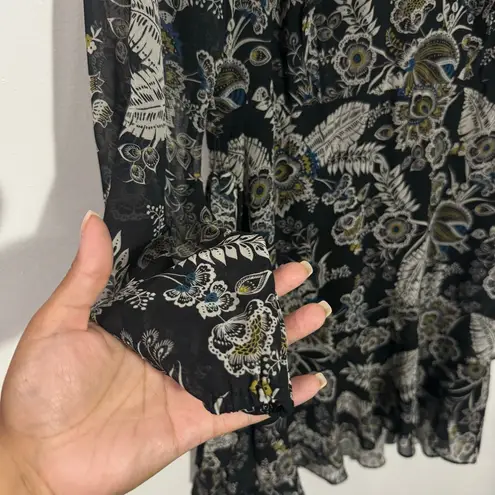 Bailey 44 Viola Floral Ruffle Chiffon Minidress Black Multi Size 6