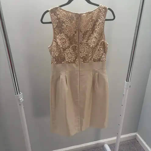 Tahar ASL Tahari Arthur S. Levine Ivory Sequin Embroidered Cocktail Dress