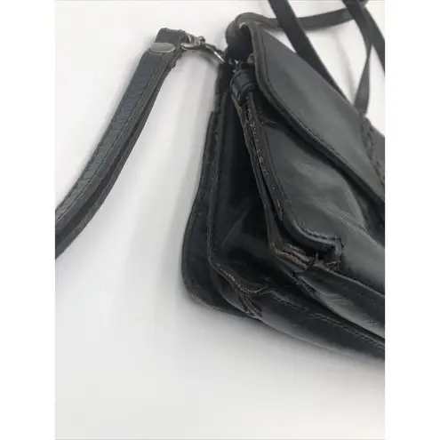 Patricia Nash Bianco Crossbody Organizer Black Leather Purse Handbag