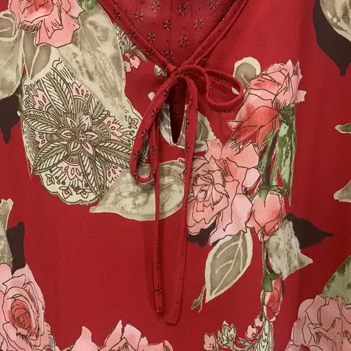 Emma James Reversible Floral Red Maxi Dress Size 22W NWT