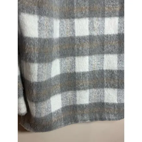 Evereve Supersoft Oversized Gray Plaid Selene Coat Jacket Size Medium Slouchy