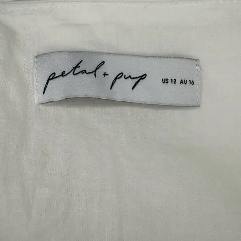 Petal and Pup LEYTON JUMPSUIT - WHITE Elegant White Wide-Leg Pants Size 12. #336