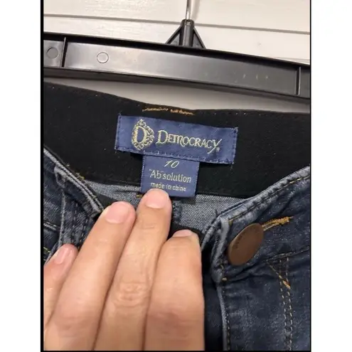 Democracy Ab Technology Skinny Jeans Womens Size 10 Mid Rise Dark Light Distress