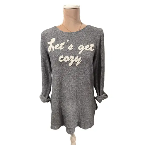 Chico's 1 Zenergy Sweatshirt Womens Size Medium Pull Over Winter Cozy Tunic Top Gray
