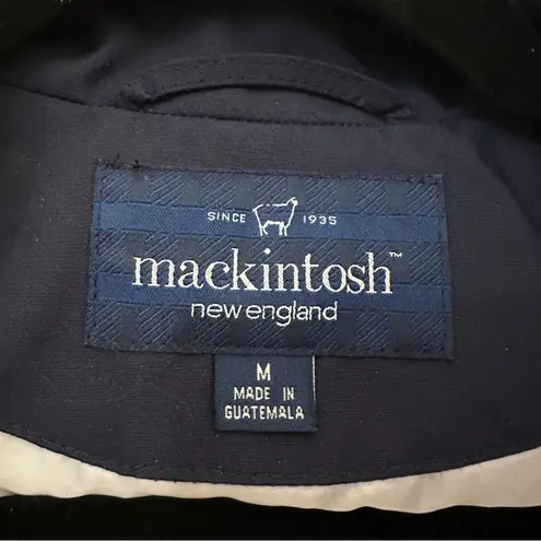 Mackintosh New England Poplin Nautical Rain Jacket Blue White Striped Medium