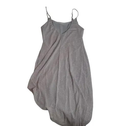 7DAY WKND Large Silver A Line Midi Dress NYE Glitter Sparkle Tank Grey Prom