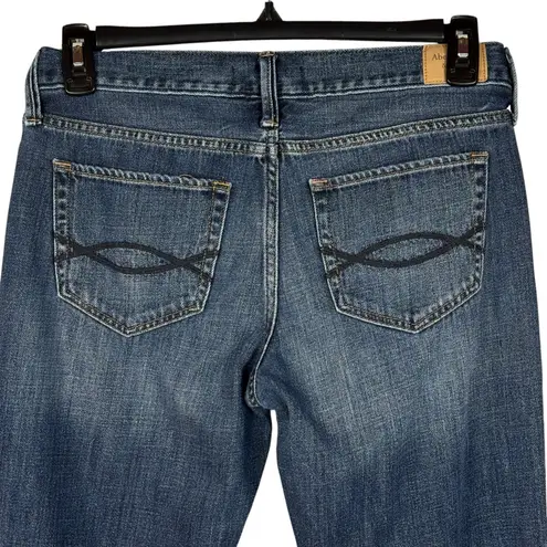 Abercrombie & Fitch  SZ 28x25 Boyfriend Straight Jeans Mid-Rise Button-Fly Blue - Image 6