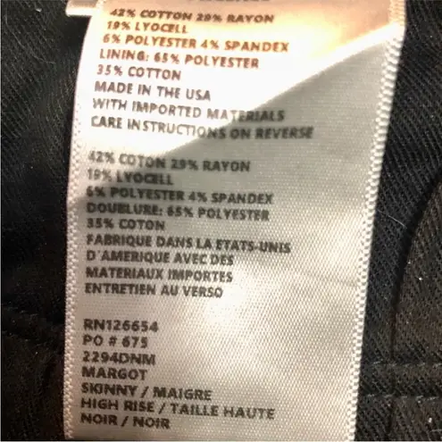 L'Agence L’AGENCE Margot Black Denim Silver Side Stripes Moto Denim Ankle Crop size 31