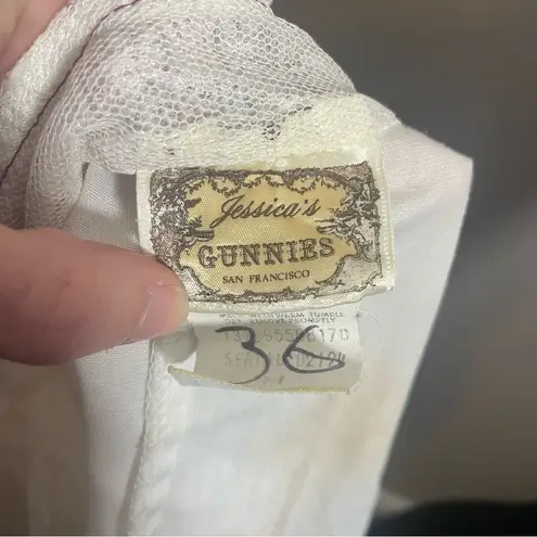 Gunne Sax Vintage 70s Lace Blouse High Neck Short Sleeve Top Jessica's Gunnies