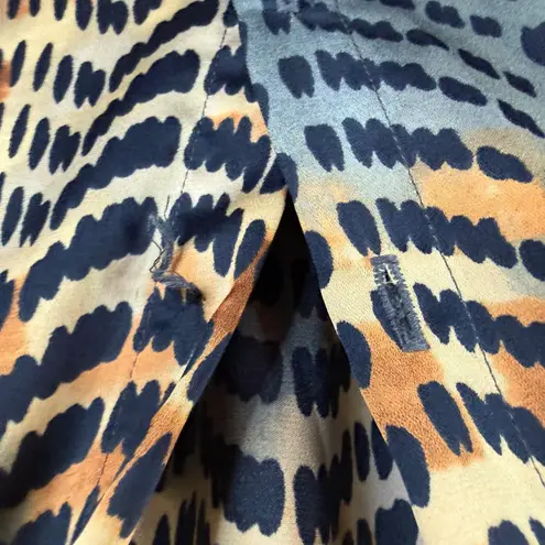 Veronica M Chiffon Dress Medium Blue Brown Animal Print Long Sleeve Office Wear