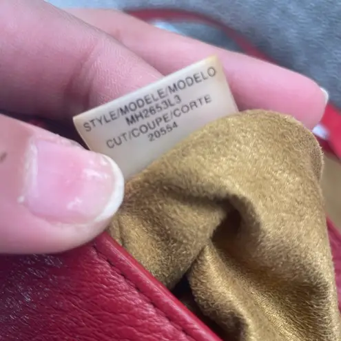 Halston Heritage Crossbody Small Two Tone Red Pleather Vegan