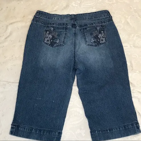 kim rogers Denim Zip Front 5 Pocket Capris