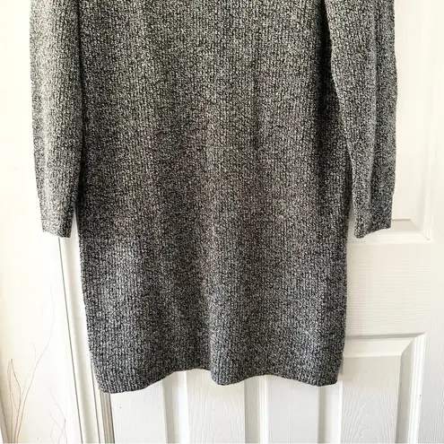 Madewell  Half Zip Collared Ribbed Marled Merino Wool Grey Sweater Dress Large