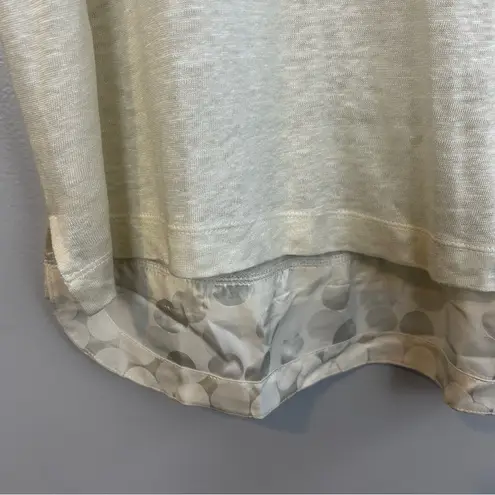 Brochu Walker NWT Linen/Silk Ivory Lightweight Short Sleeve Pullover Top Medium