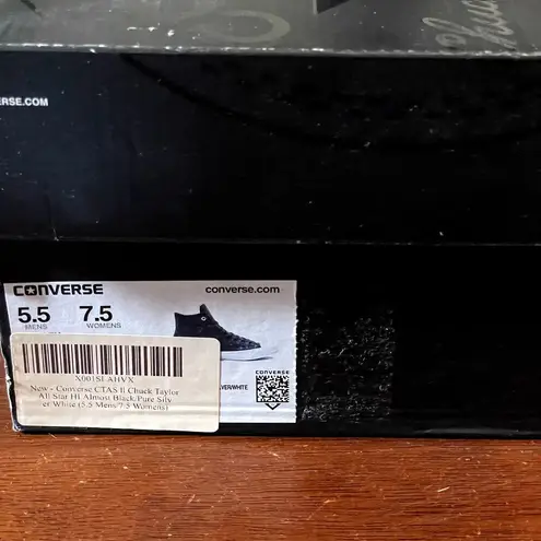 Converse NEW  CTAS II HI Black Silver White Lunarlon Shoes M 5.5 W 7.5