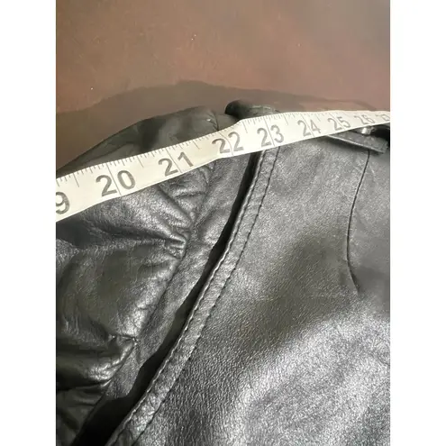 Vintage 80s Suburban Heritage Leather Trench Coat Belted Black Full Length Korea Size 12