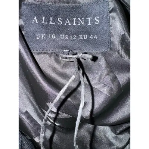 ALLSAINTS Peckham Geometric Jacquard women’s Puffer Jacket size 12 New no tags Black