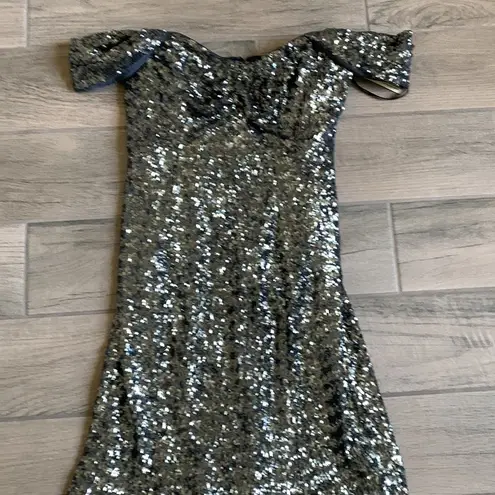 Shoshanna Anthropologie  midnight sequin dress