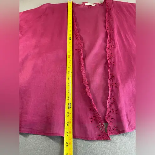 Mes Demoiselles Lightweight Open Cotton Jacket Eyelet Edge Size 38 Red