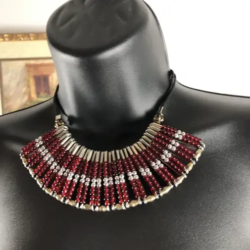 Vtg Beaded Choker/Necklace 15"+3" Women Stylish Classic Christmas