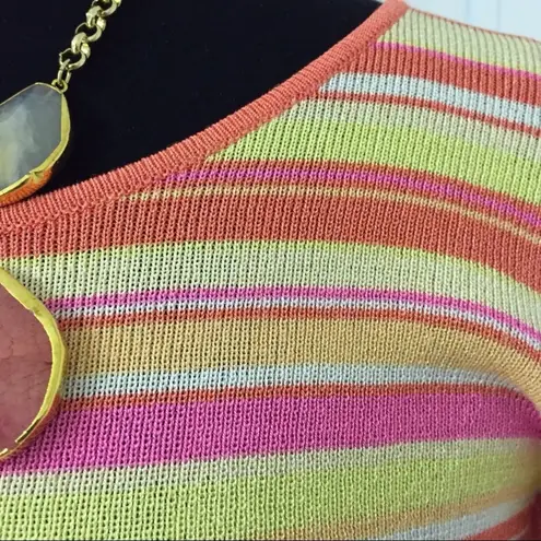Burns Multi Color Stripes Knit Sweater NWOT