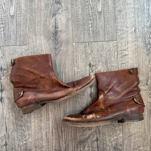 Frye  Melissa Button Zip Up Short Boot- Brown