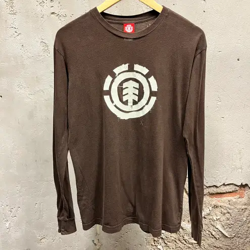 Elements Vintage Y2K Brown Element Skate Skater Long Sleeve Medium Grunge Surfer Medium M