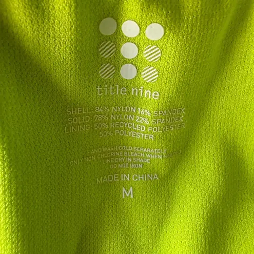 Title Nine Ruffle Swim Skirt Beach Resort Bright Lime Teal Aqua Women's Size M