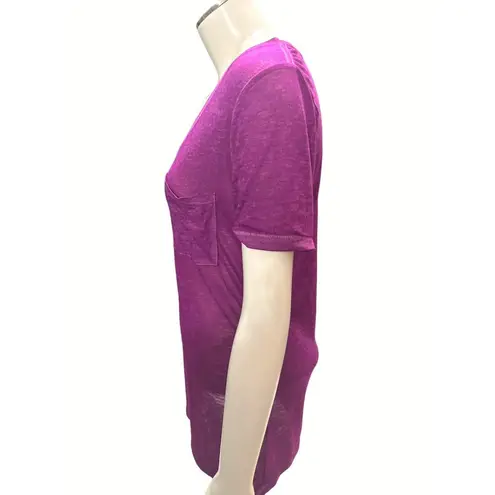 Arizona Jeans Arizona Jean Company Sheer Lightweight V Neck T Shirt Purple Size M