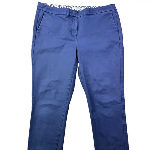 Boden Ankle Pants Womens Cropped Chinos Casual Work Trousers Size 8 Petite Blue