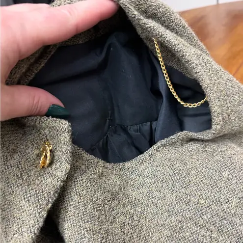 Doncaster Custom Women’s Tweed Wool Blend Coat Beige Long Sleeve Size 8 Vintage