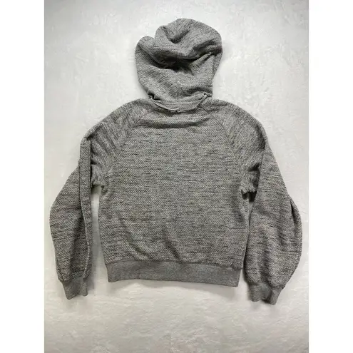 Max Studio  London Womens Heathered Grey Hoodie full zip Sweatshirt Sz Small