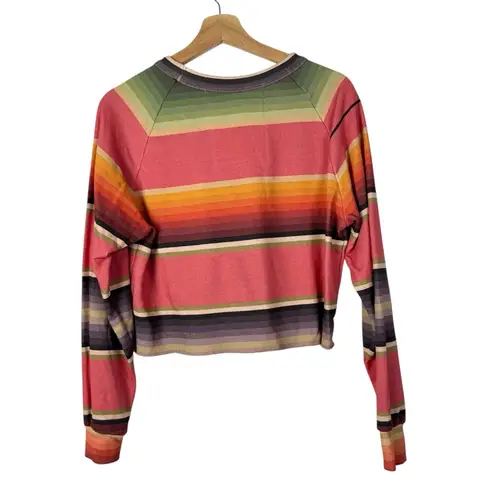 Aviator Nation Serape Bolt Rainbow Stripe Cropped Sweatshirt S