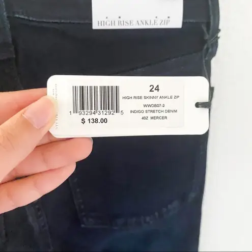 We Wore What High Rise Skinny Zip Jeans Black Size 24 NWT