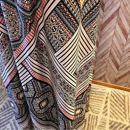 London Times Multicolor Medallion Halter Pleated Maxi Dress Size 8